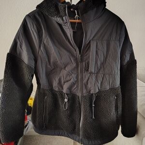 Pajar Black Puffer Jacket with Sherpa Accents
